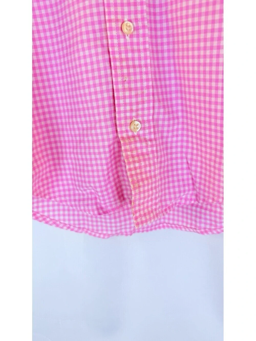Ralph Lauren Polo 2T Pink Checked Long Sleeve Button Down Shirt Stretchy Preppy
